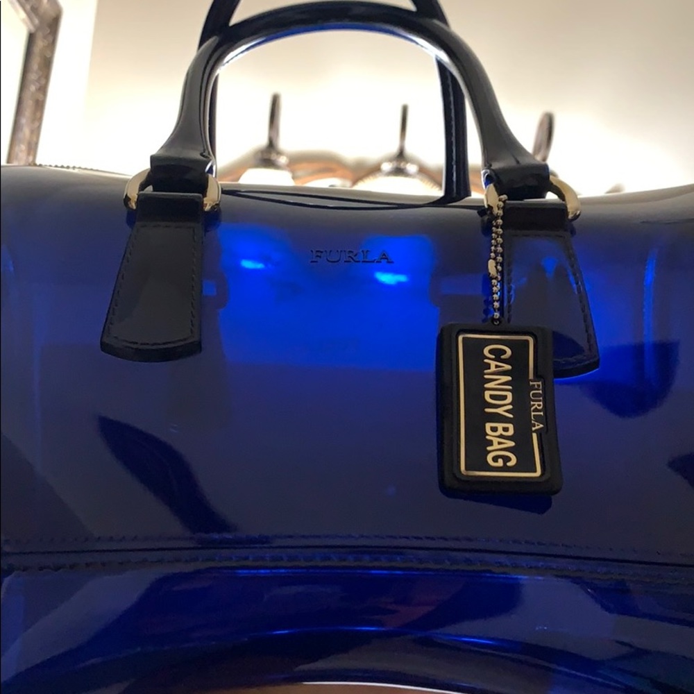 Clear Dark Blue Furla CandyBag Satchel - Picture 5 of 5